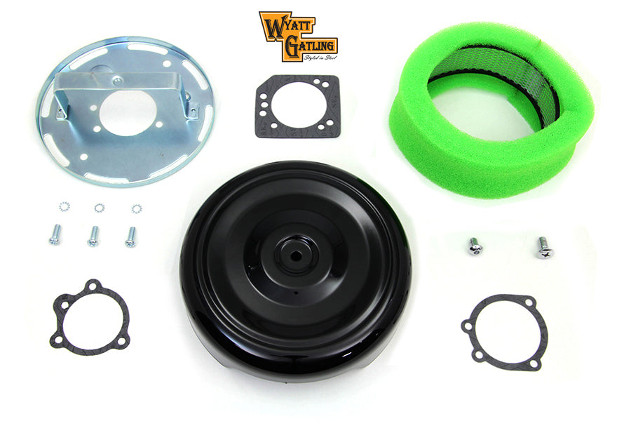 34-0407 - Wyatt Gatling 8 inch Round Air Cleaner Kit with Black Cover by Wyatt Gatling