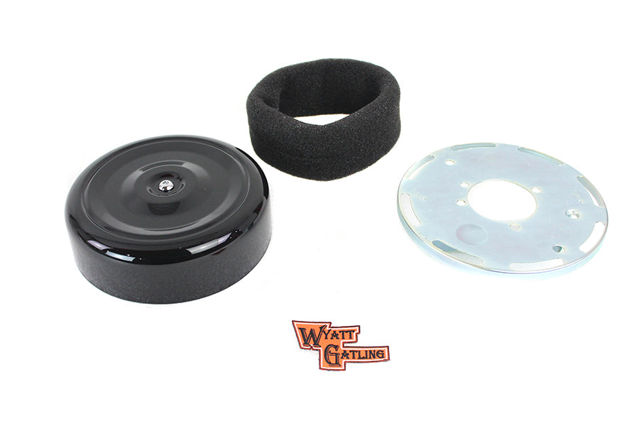 34-0424 - Wyatt Gatling 7 inch Round Air Cleaner Kit with Black Cover by Wyatt Gatling