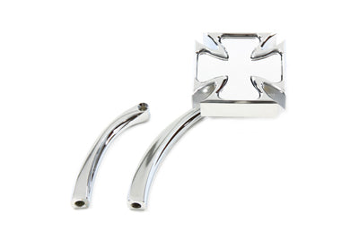 34-0450 - Red Baron Mirror with Billet Curved Stem Chrome by Wyatt Gatling