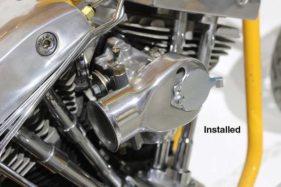 34-0470 - Tourist Trophy Shorty Carburetor Air Snoot Polished Alloy by Wyatt Gatling