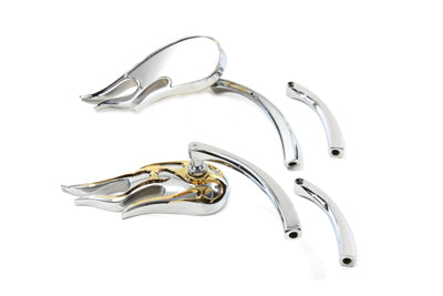 34-0490 - Fireball Mirror Set with Curved Stems Chrome by Wyatt Gatling