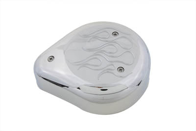 34-0511 - Teardrop Air Cleaner with Flames Chrome by Wyatt Gatling
