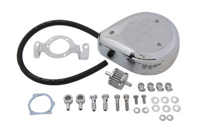 34-0651 - Teardrop Air Cleaner Kit Chrome Flame by Wyatt Gatling