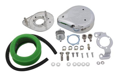 34-0652 - Teardrop Air Cleaner Kit Chrome Flame by Wyatt Gatling