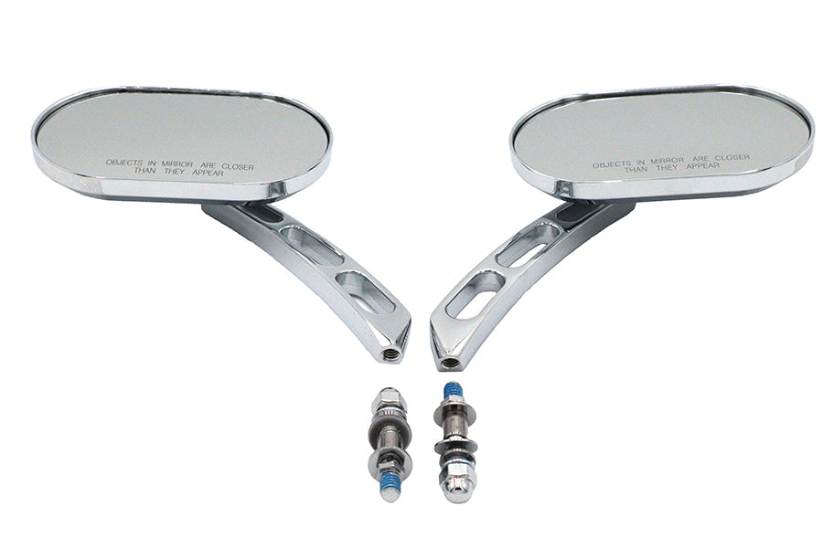 34-0675 - Oblong Mirror Set Chrome Billet by Wyatt Gatling