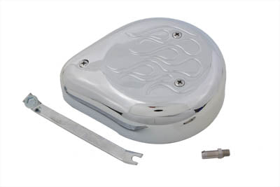 34-0687 - Teardrop Air Cleaner Kit Chrome Flame by Wyatt Gatling