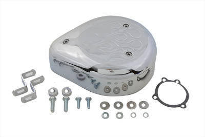 34-0690 - Teardrop Air Cleaner Kit Chrome Flame by Wyatt Gatling