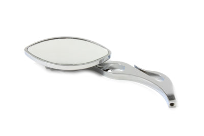 34-0720 - Druid Mirror Oval Style with Flame Billet Stem by Wyatt Gatling