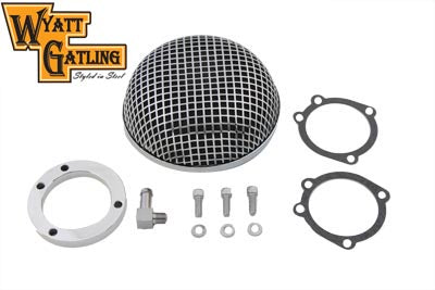 34-0732 - Wyatt Gatling Round Mesh Air Cleaner Chrome by Wyatt Gatling