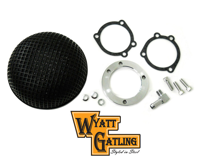 34-0742 - Wyatt Gatling Round Mesh Air Cleaner Black by Wyatt Gatling