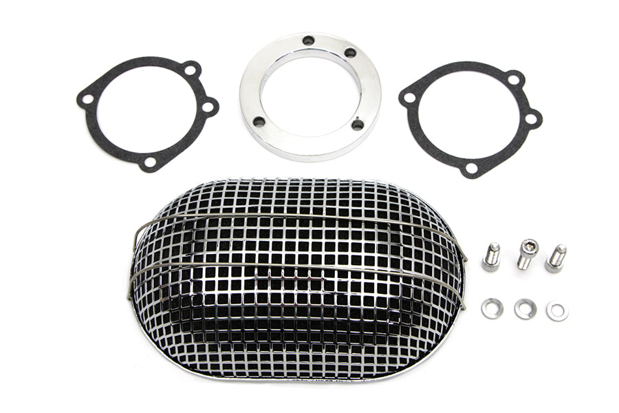 34-0746 - Chrome Oval Mesh Air Cleaner by Wyatt Gatling
