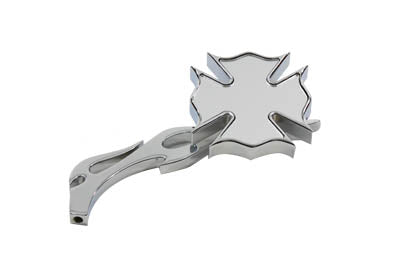 34-0755 - Chrome Firefighter Mirror with Billet Flame Stem by Wyatt Gatling
