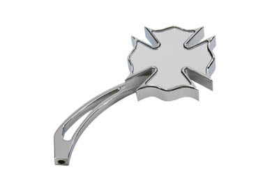 34-0756 - Chrome Firefighter Mirror with Billet Maltese Stem by Wyatt Gatling