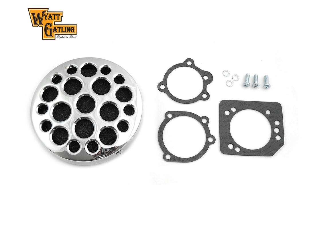 34-0762 - Wyatt Gatling Chrome Drilled CV Air Cleaner by Wyatt Gatling