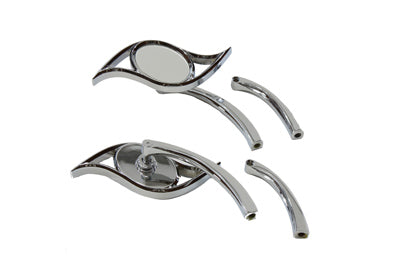 34-0768 - Villain Mirror Set with Curved Stems Chrome by Wyatt Gatling