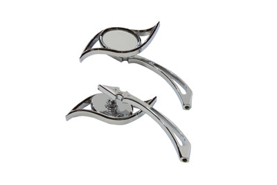 34-0769 - Villain Mirror Set with Spear Stems Chrome by Wyatt Gatling