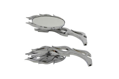 34-0786 - Fireball Mirror Set with Flame Stems Chrome by Wyatt Gatling