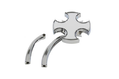 34-0791 - Rotar Mirror Chrome with Billet Curved Stem by Wyatt Gatling