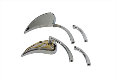 34-0860 - Chrome Billet Teardrop Mirror Set by Wyatt Gatling