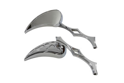 34-0861 - Chrome Billet Teardrop Mirror Set by Wyatt Gatling