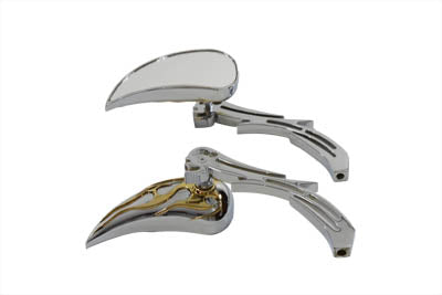 34-0864 - Chrome Billet Teardrop Mirror Set by Wyatt Gatling