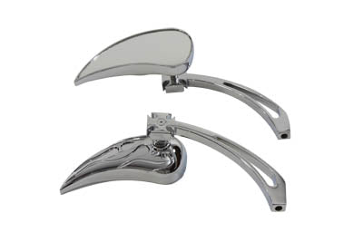 34-0867 - Chrome Billet Teardrop Mirror Set by Wyatt Gatling