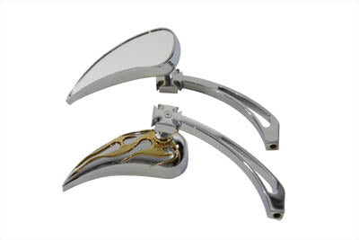 34-0868 - Chrome Billet Teardrop Mirror Set by Wyatt Gatling