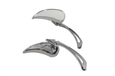 34-0869 - Chrome Billet Teardrop Mirror Set by Wyatt Gatling