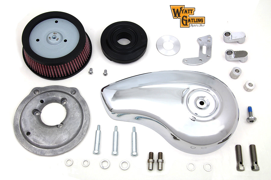 34-0938 - Wyatt Gatling Teardrop Air Cleaner Kit Chrome by Wyatt Gatling