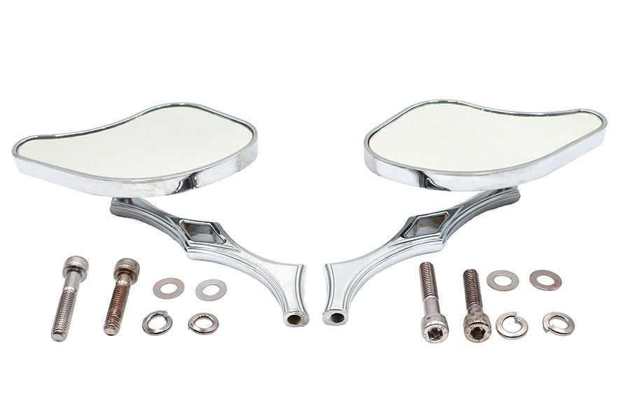 34-1228 - Pork Chop Mirror Set Billet by Wyatt Gatling