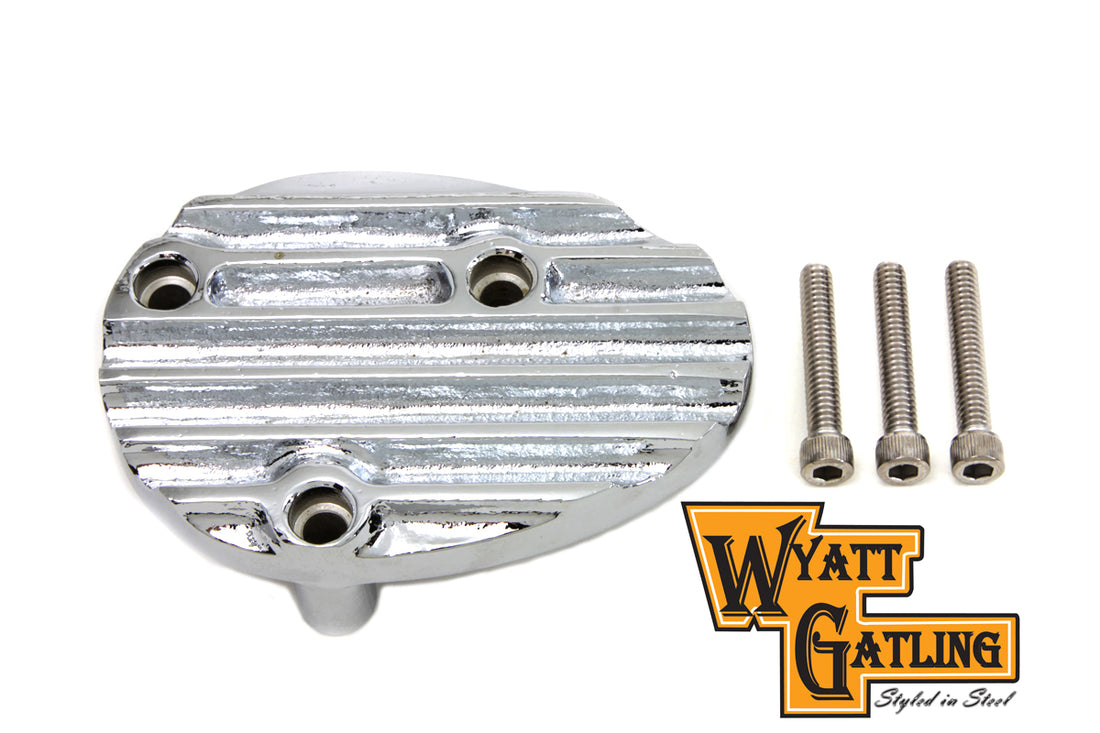 34-1293 - Wyatt Gatling Chrome Finned Carburetor Cover by Wyatt Gatling