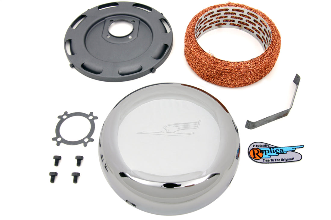 34-1359 - 7  Linkert Bird J-Slot Style Air Cleaner Assembly Chrome by Wyatt Gatling