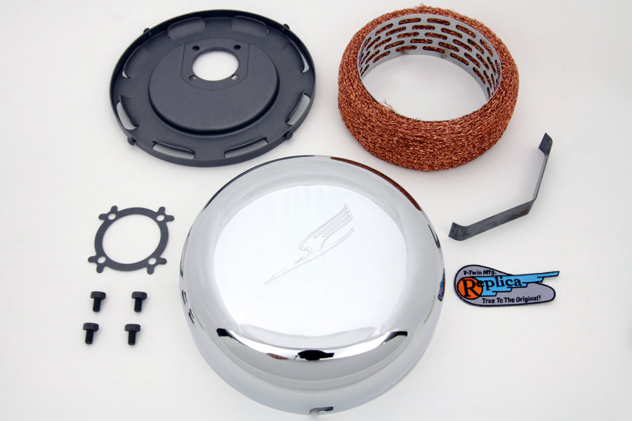 34-1359 - 7  Linkert Bird J-Slot Style Air Cleaner Assembly Chrome by Wyatt Gatling