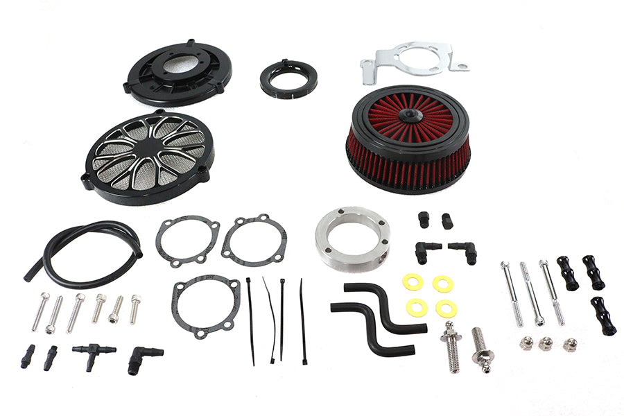34-1404 - Extreme Billet Air Cleaner Kit Heathen Style Black by Wyatt Gatling