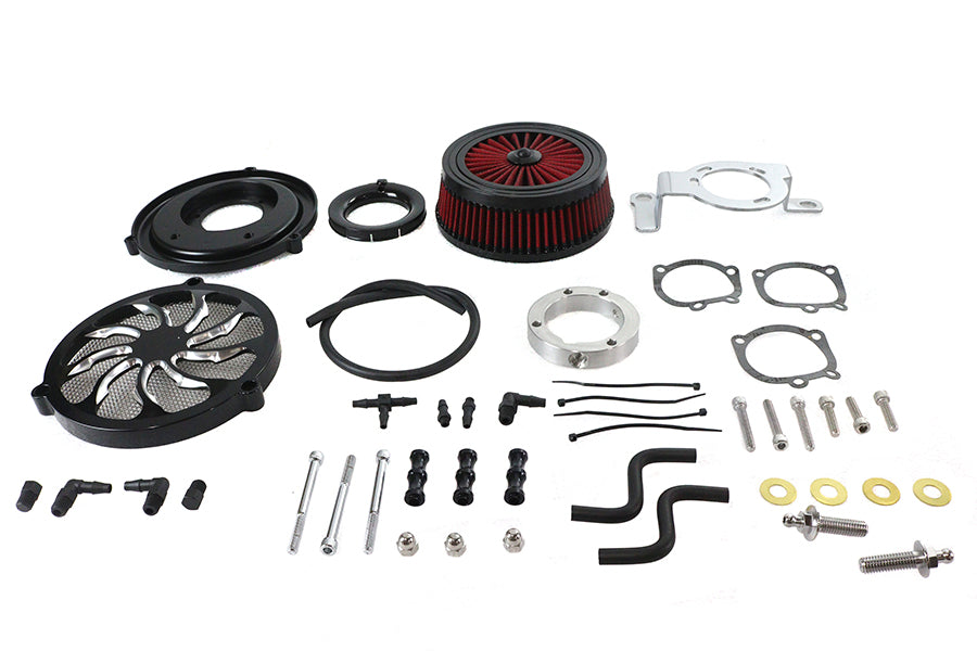 34-1406 - Extreme Billet Air Cleaner Kit Torque Style Black by Wyatt Gatling
