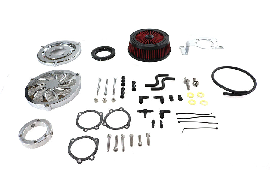 34-1410 - Extreme Billet Air Cleaner Kit Torque Style Chrome by Wyatt Gatling