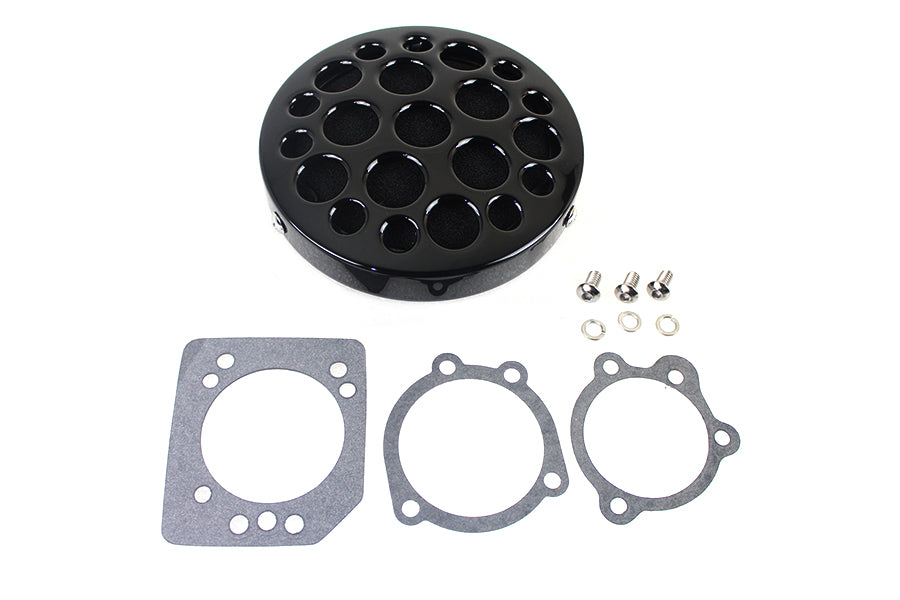 34-1419 - Wyatt Gatling Black Drilled CV Air Cleaner by Wyatt Gatling
