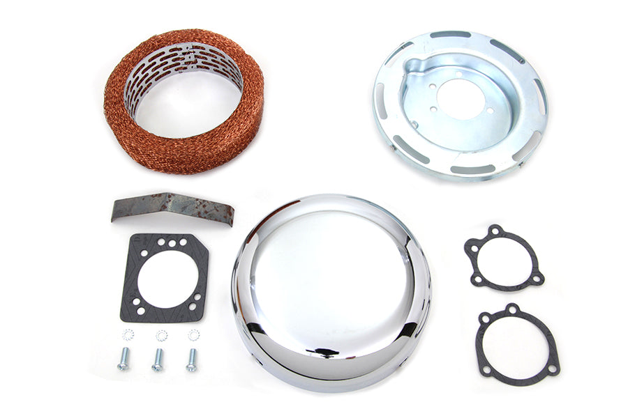 34-1442 - 7 inch Round Air Cleaner Assembly Chrome by Wyatt Gatling