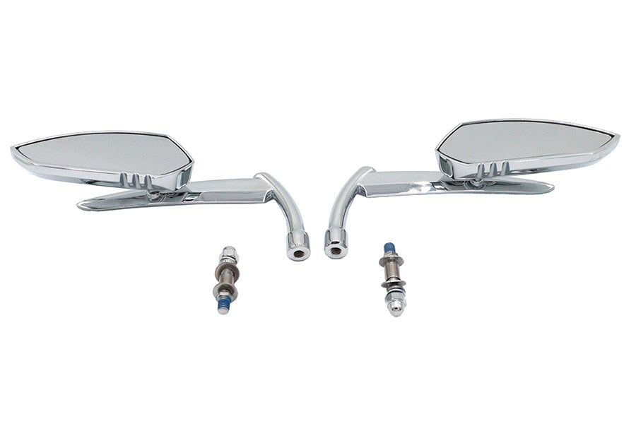 34-1566 - Teardrop Apache Style Mirror Set Billet Chrome by Wyatt Gatling