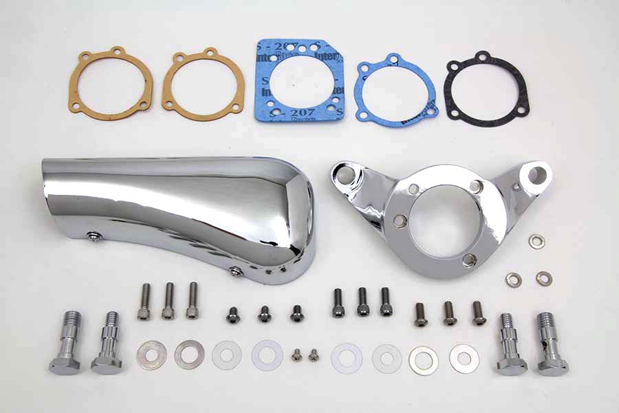 34-1619 - Chrome Wyatt Gatling Breather Snoot Assembly by V-Twin