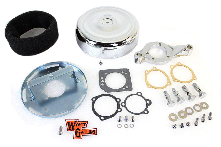 34-1659 - 8 inch Round Air Cleaner Assembly Chrome by Wyatt Gatling
