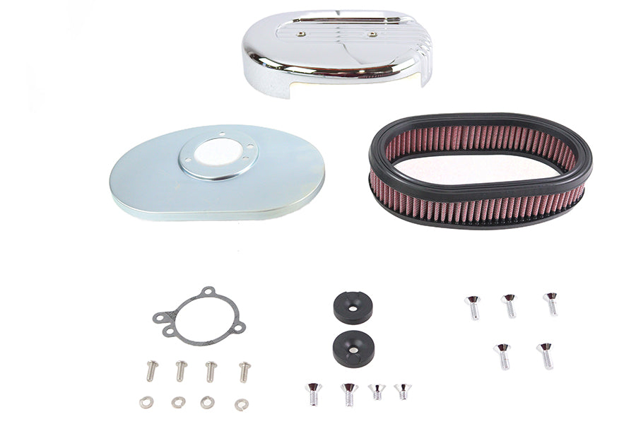 34-1675 - Shorty Oval Air Cleaner Kit Chrome by V-Twin