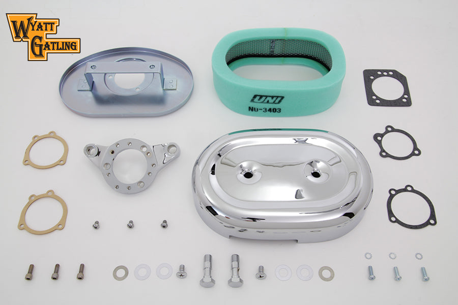34-1686 - Chrome Wyatt Gatling Air Cleaner Assembly by V-Twin