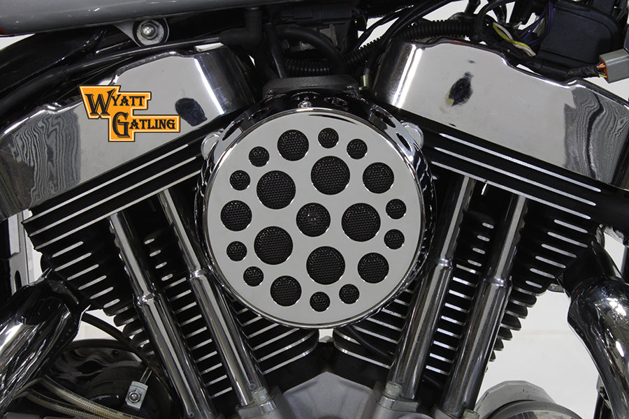 34-1698 - Chrome Wyatt Gatling Air Cleaner Assembly by V-Twin