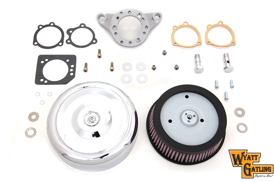 34-1709 - Chrome Wyatt Gatling Air Cleaner Assembly by V-Twin