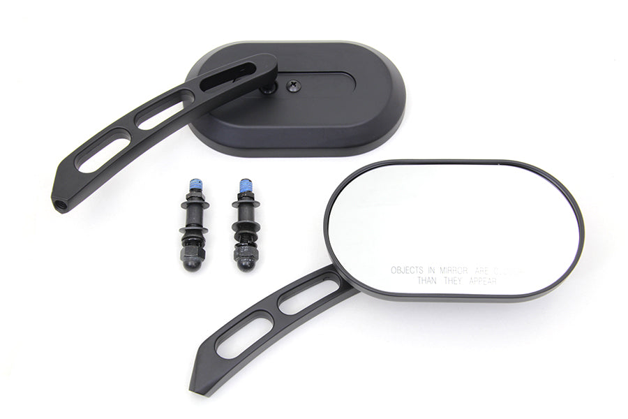 34-1963 - Oblong Mirror Set Black Billet by Wyatt Gatling