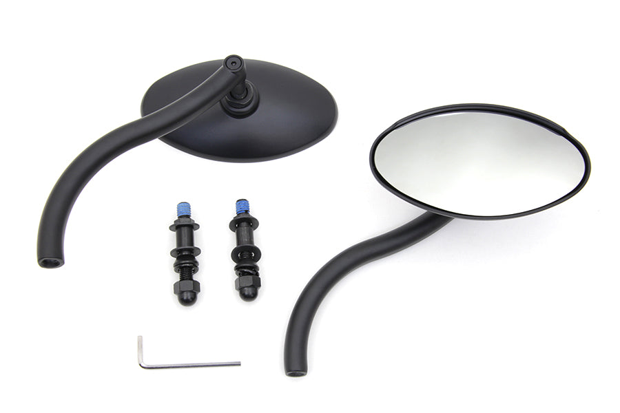 34-1965 - Wyatt Gatling Black Oval Mirror Set with Contour Round Stems by Wyatt Gatling