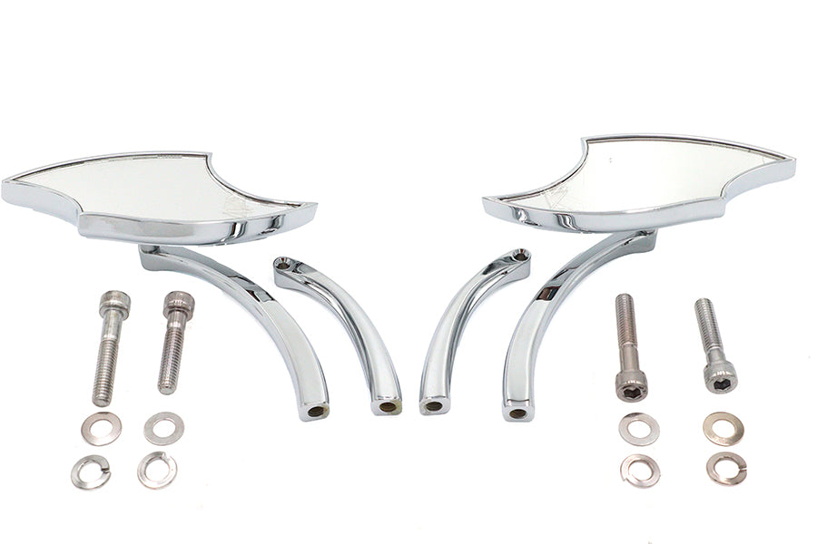 34-8002 - Lucifer Mirror Set Billet with Curve Stem by Wyatt Gatling