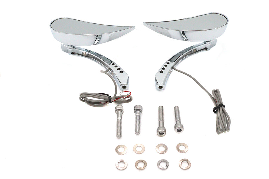 34-8220 - Billet Teardrop Mirror Set by Wyatt Gatling