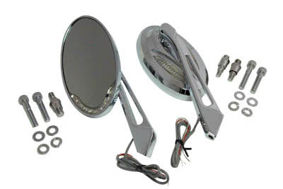 34-9163 - Chrome Billet Mirror Set by Wyatt Gatling